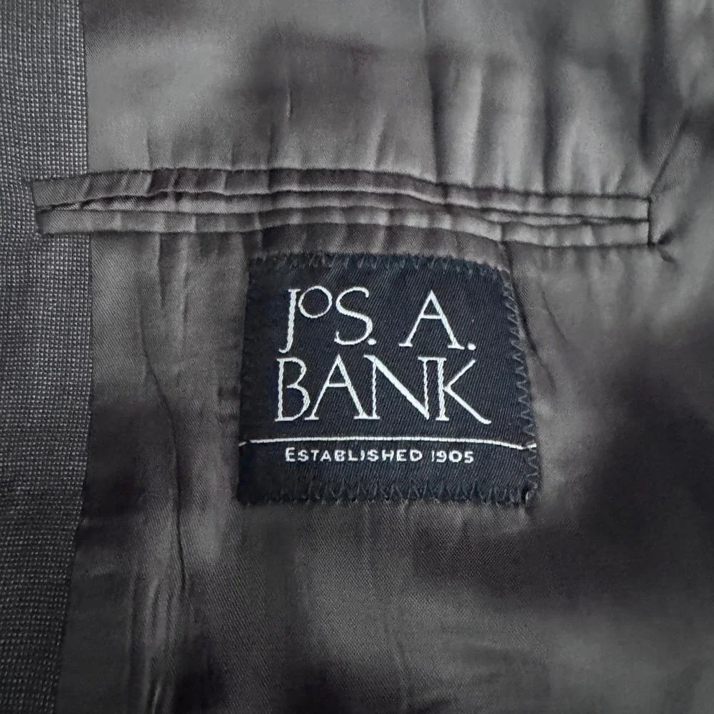Jos. A. Bank Suit Mens 42L 36x33 Brown Solid 2-Button Wool Professional Business - Picture 4 of 6